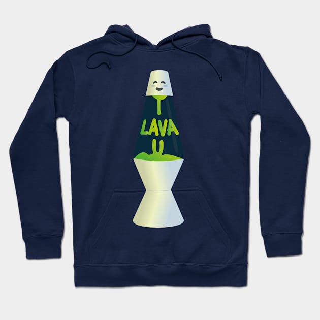 Romantic Green Lava Lamp | Vintage Groovy Design Hoodie by Fluffy-Vectors